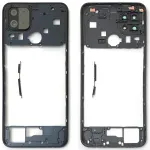 Рамка корпусу Oppo A15, A15S, A35 (чорна зі склом камери)