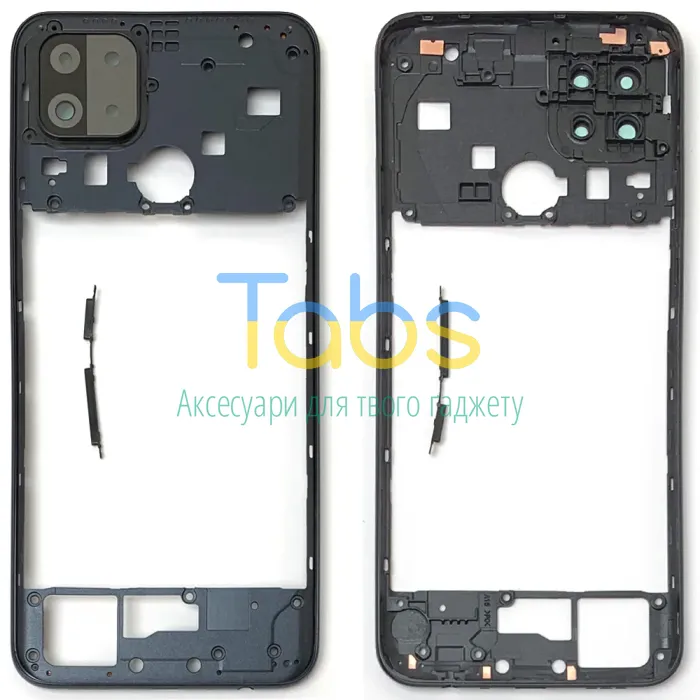 Рамка корпусу Oppo A15, A15S, A35 (чорна зі склом камери) - изображение 1