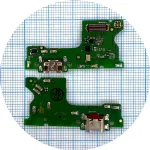 Шлейф Huawei Y7 2019 DUB-LX1 з роз'ємом зарядки та мікрофоном Оригінал Китай - нижня плата