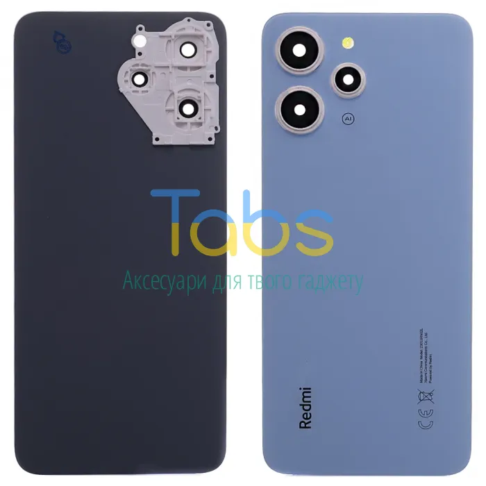 Задня кришка для Xiaomi Redmi 12 (блакитна зі склом камери) Original Quality - зображення 1