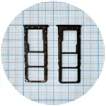 Тримач SIM карти Samsung Galaxy M10 M105F, M20 M205F (чорний на 2 SIM + MicroSD)