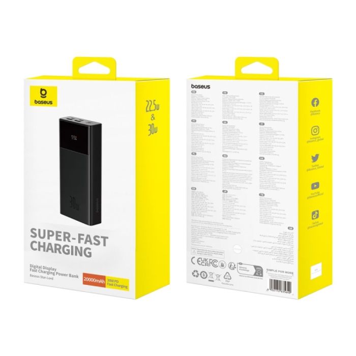 Універсальна Мобільна Батарея Power Bank OS-Baseus Star-Lord 30W 20000 mAh Cluster Black (P10022904113-00)