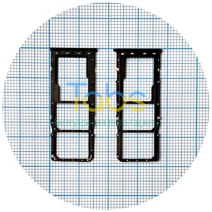 Тримач SIM карти Samsung Galaxy A20 A205F A30 A305F, A50 A505F, A70 A705F (чорний на 2 SIM + MicroSD) - зображення 1