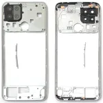 Рамка корпусу Oppo A15, A15S, A35 (біла зі склом камери)
