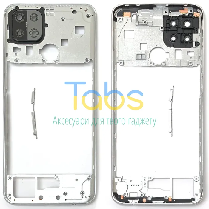 Рамка корпусу Oppo A15, A15S, A35 (біла зі склом камери) - зображення 1