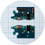 Шлейф Samsung Galaxy M31s M317F із роз'ємами зарядки та навушників, мікрофоном - нижня плата Original Quality
