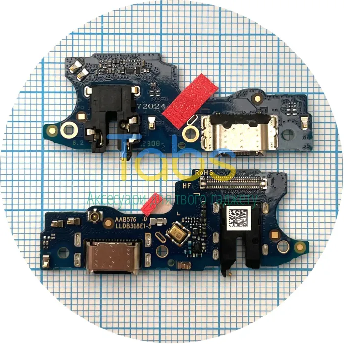 Шлейф Realme C55 RMX3710 з роз'ємами зарядки та навушників, мікрофоном - нижня плата Original Quality - зображення 1