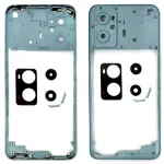 Рамка корпусу Oppo A76, A36 (блакитна зі склом камери)
