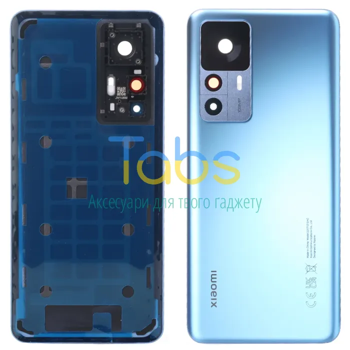 Задня кришка для Xiaomi 12T зі склом камери (блакитна Original New) - зображення 1