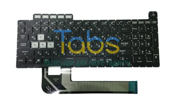 Клавиатура для ноутбука Asus FA506, FX506 Series Black, (No Frame), с цветной подсветкой, RU - зображення 2
