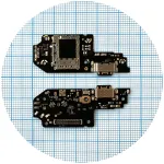 Шлейф Xiaomi Poco X4 GT, Redmi Note 11T Pro, Note 11T Pro+ з роз'ємами зарядки та Sim-карти з мікрофоном - нижня плата High Quality