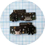 Шлейф Samsung Galaxy A05 2023 A055 з роз'ємами зарядки та навушників, мікрофоном - нижня плата Original Quality