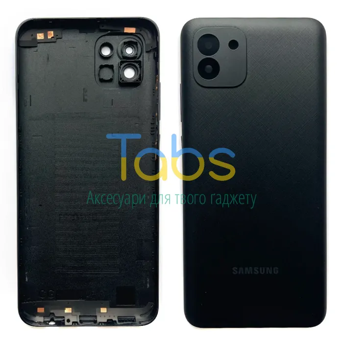 Задня кришка для Samsung Galaxy A03 A035F (чорна без скла камери) Original Quality - зображення 1