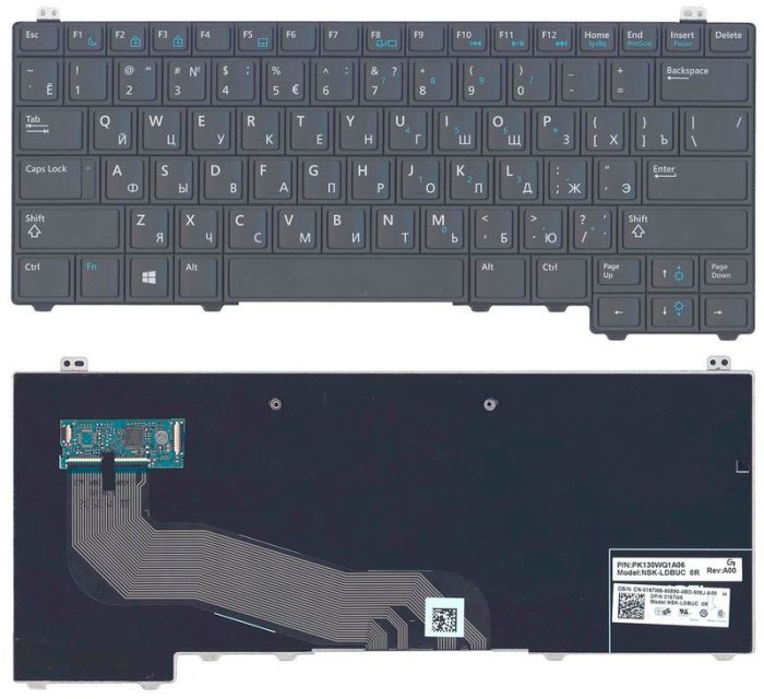 Клавіатура для ноутбука Dell latitude (E5440) Black, RU