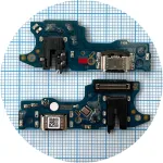 Шлейф Realme C55 RMX3710 з роз'ємами зарядки та навушників, мікрофоном - нижня плата High Quality