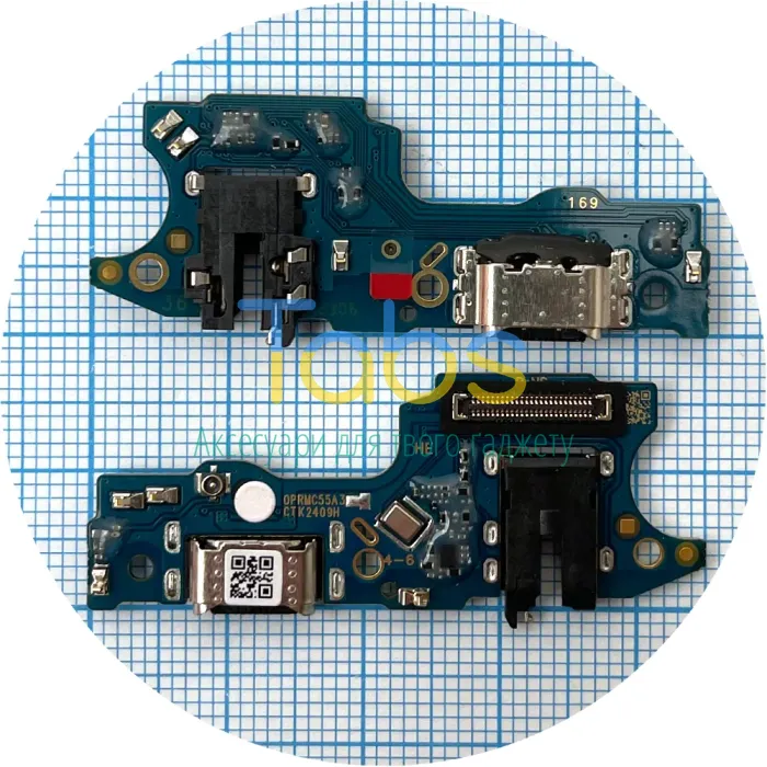 Шлейф Realme C55 RMX3710 з роз'ємами зарядки та навушників, мікрофоном - нижня плата High Quality - зображення 1