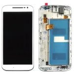 Дисплей для Motorola Moto G4 XT1620 XT1621 XT1622 XT1624 з тачскріном (білий оригінал 100% з передньою панеллю)