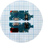 Шлейф Samsung Galaxy A24 A245F з роз'ємами зарядки та навушників з мікрофоном - нижня плата High Quality