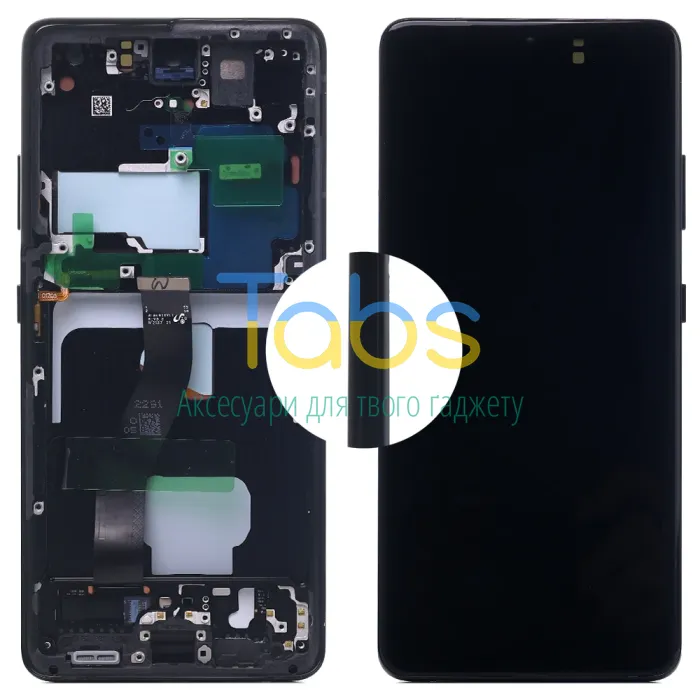 Дисплей для Samsung Galaxy S21 Ultra G998B з тачскріном (оригінал OEM SP із чорною рамкою) - зображення 1