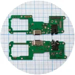 Шлейф Oppo Reno5 Lite CPH2205 з роз'ємами зарядки, навушників та мікрофоном - нижня плата High Quality