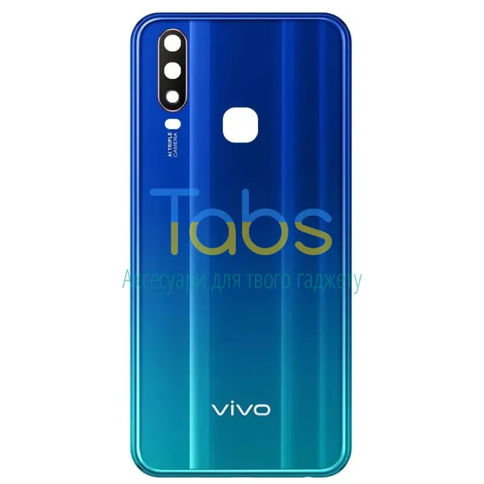 Задня кришка для Vivo Y15 (синя зі склом камери) - изображение 1