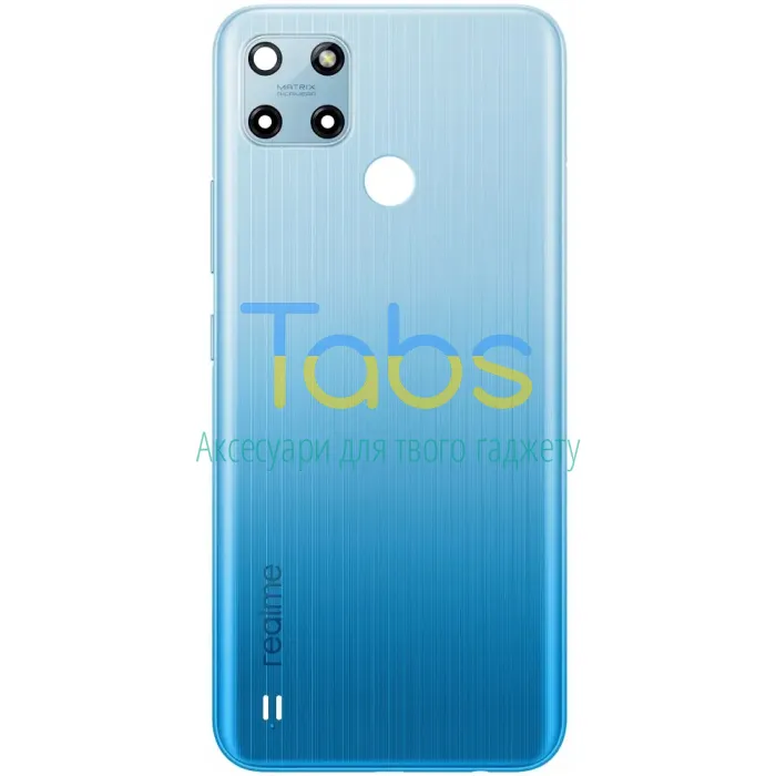 Задня кришка для Realme C25Y (блакитна зі склом камери) Original Quality - зображення 1