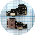 Шлейф Xiaomi Redmi Note 13 4G з роз'ємом зарядки, SIM конектором та мікрофоном - нижня плата High Quality