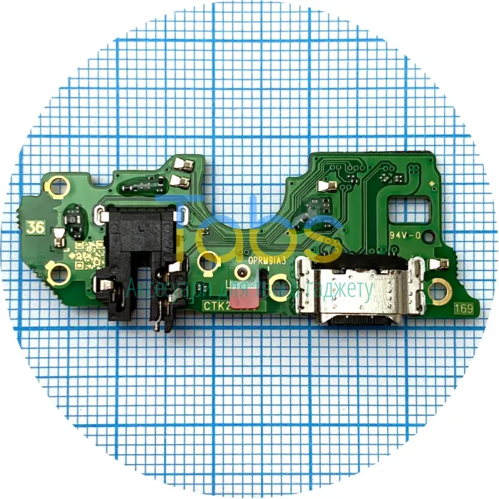 Шлейф для Oppo A96 4G CPH2333, OnePlus Nord N20 5G з роз'ємами зарядки, навушників та мікрофоном - нижня плата High Quality - зображення 1
