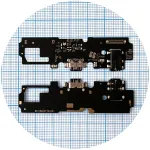 Шлейф для Vivo Y30 1938 з роз'ємами зарядки та навушників з мікрофоном - нижня плата High Quality