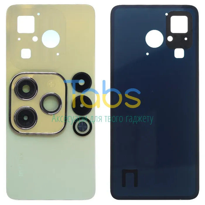 Задняя крышка Infinix Hot 40i X6528B (золотистая со стеклом камеры) Original Quality - зображення 1