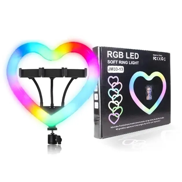 Лампа RGB JM33-13 33cm (Heart Style) з трьома тримачами Чорний - зображення 2