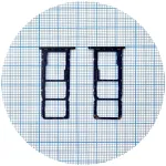 Тримач Sim картки Nokia G10, Nokia G20 (синій на 2 SIM + Micro SD)