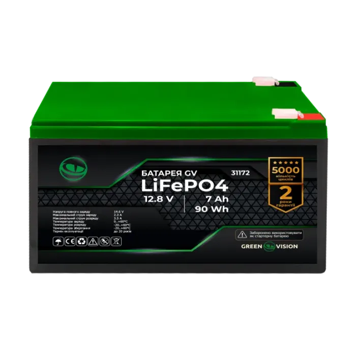 Акумулятор GreenVision Lifepo4 12,8V - 6Ah (76Wh) (LP39251) - зображення 1