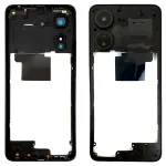 Рамка корпусу Xiaomi Redmi 13C (чорна зі склом камери)