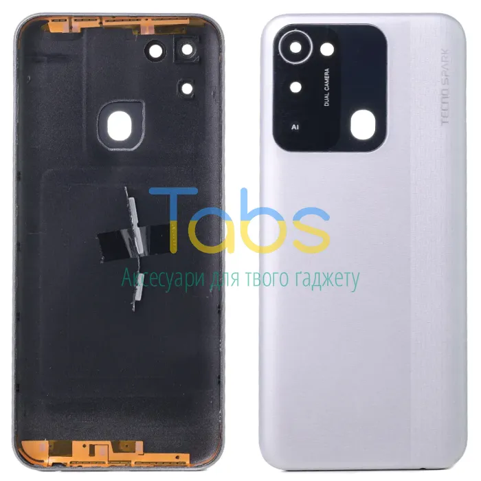 Задняя крышка для Tecno Spark 8C KG5k KG5j (срібляста зі склом камери) Original Quality - изображение 1