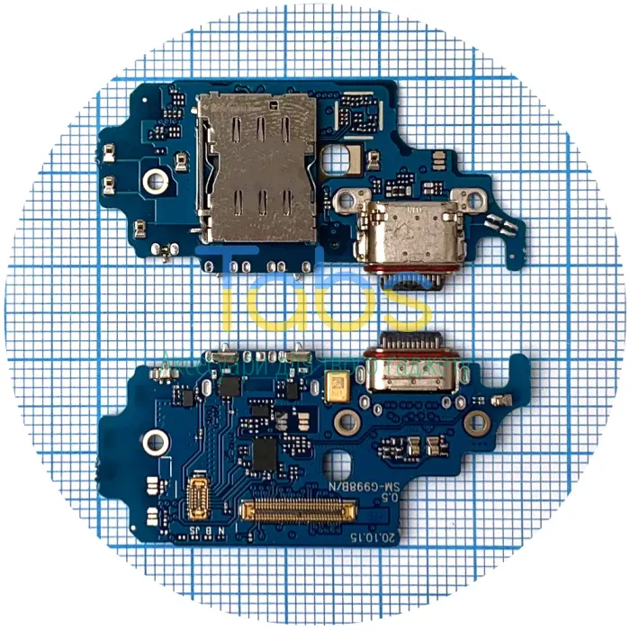 Шлейф Samsung Galaxy S21 Ultra 5G G998B з роз'ємом зарядки, SIM конектором та мікрофоном High Quality - зображення 1