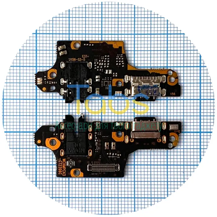 Шлейф Xiaomi Poco X3, X3 Pro з роз'ємами зарядки та навушників, з мікрофоном - нижня плата - зображення 1
