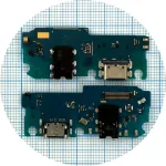 Шлейф Samsung Galaxy A12 A125F, Galaxy A12 Nacho A127 з роз'ємами зарядки, навушників та мікрофоном - нижня плата Original Quality