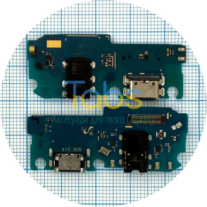 Шлейф Samsung Galaxy A12 A125F, Galaxy A12 Nacho A127 з роз'ємами зарядки, навушників та мікрофоном - нижня плата Original Quality - зображення 1