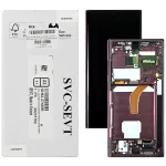 Дисплей для Samsung Galaxy S22 Ultra 5G S908 з тачскріном (оригінал 100% з бордовою рамкою)