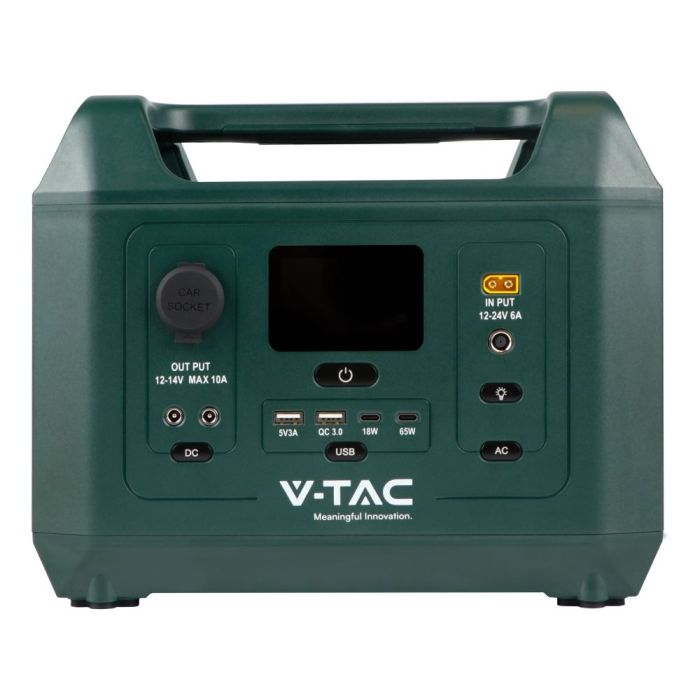 Зарядна Станція Power Station V-TAC VT-606N, 600W(1kW peak), 576Wh, QC 18W, PD 65W, DC, LiFePO4 EU