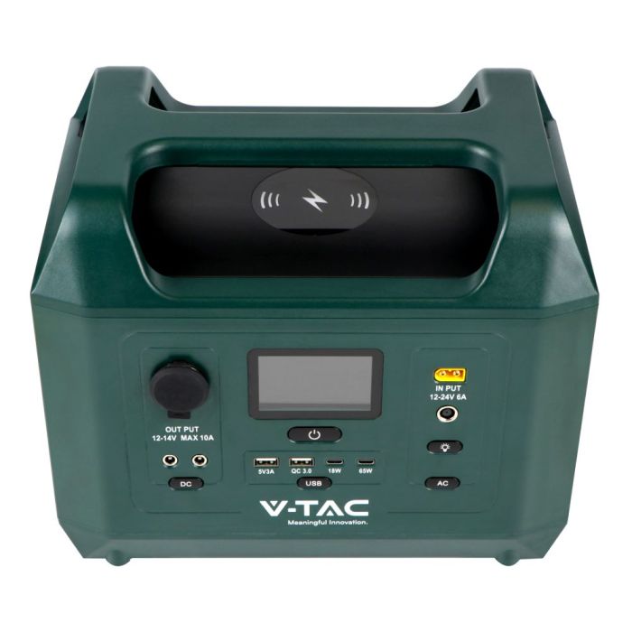 Зарядна Станція Power Station V-TAC VT-606N, 600W(1kW peak), 576Wh, QC 18W, PD 65W, DC, LiFePO4 EU