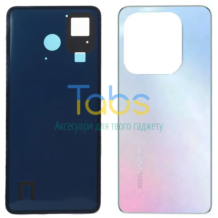 Задня кришка для Tecno Spark 20 (біла, Cyber White зі склом камери) Original Quality - зображення 2