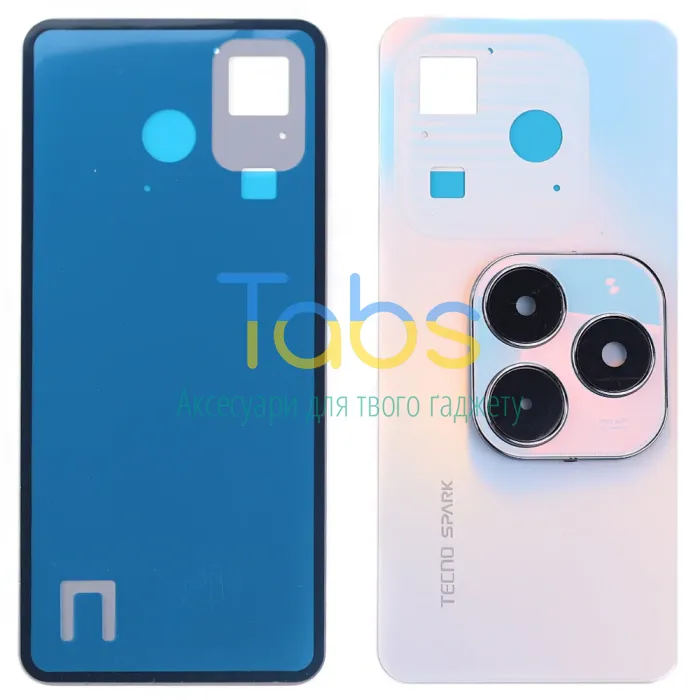 Задня кришка для Tecno Spark 20 (біла, Cyber White зі склом камери) Original Quality - зображення 1
