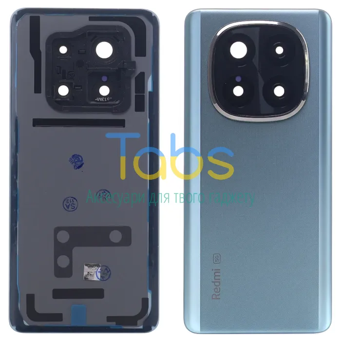 Задня кришка для Xiaomi Redmi Note 14 Pro+ Plus (блакитна оригінал OEM зі склом камери) - зображення 1