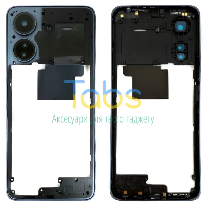 Рамка корпусу Xiaomi Redmi 13C (синя зі склом камери) - зображення 1