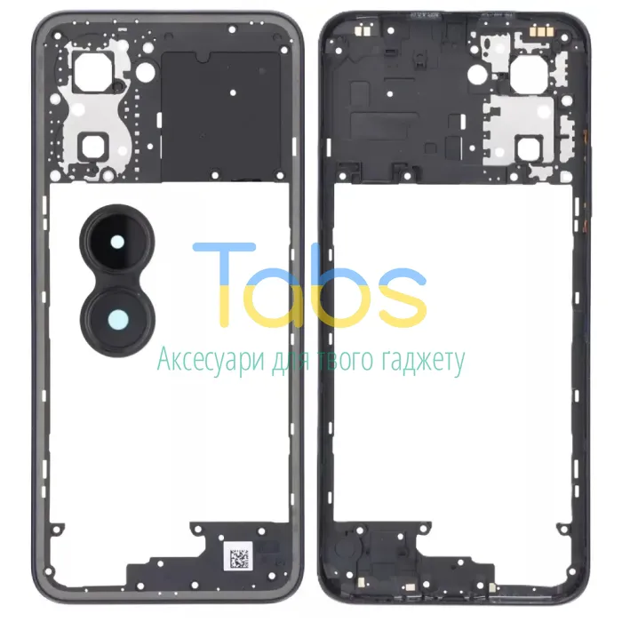 Рамка корпусу Realme C33 RMX3624 (чорна зі склом камери) - зображення 1