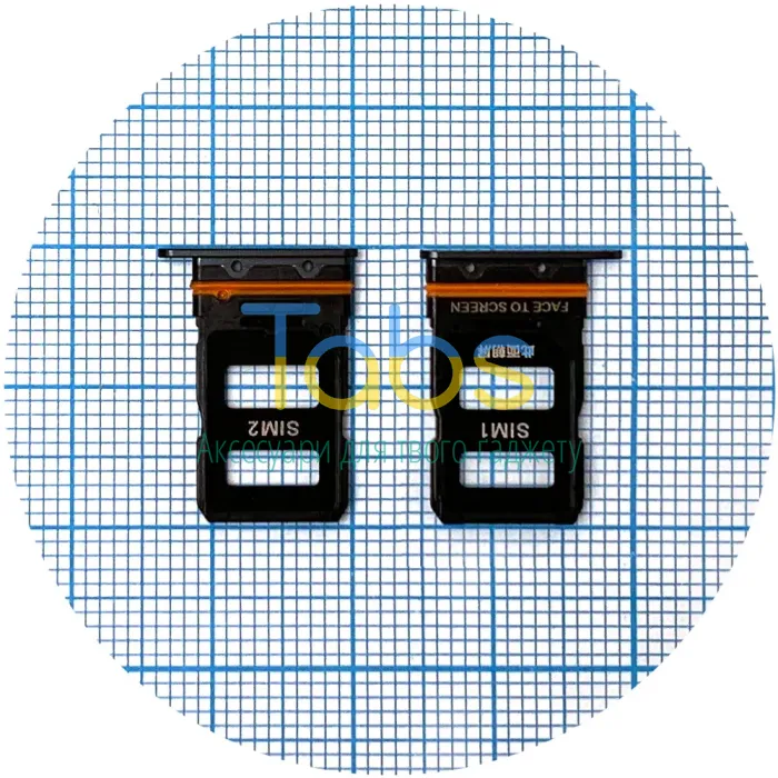 Тримач Sim карти Xiaomi 12, 12X (чорний на 2 SIM) - зображення 1