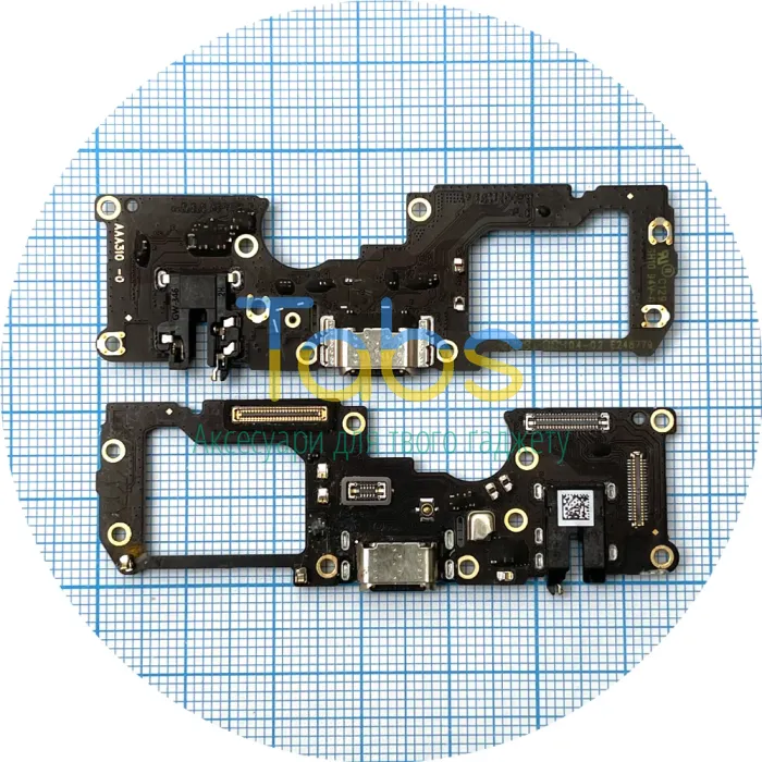 Шлейф для Oppo Reno7 CPH2363 з роз'ємом зарядки, навушників та мікрофоном - нижня плата (оригінал 100%) - зображення 1