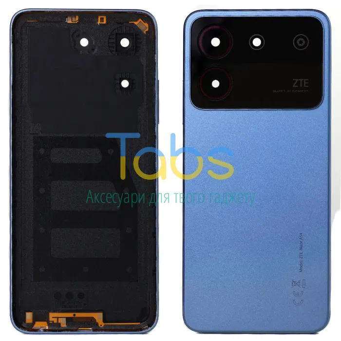 Задня кришка для ZTE Blade A54 (блакитна зі склом камери) Original Quality - зображення 1